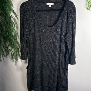 Westport Black and Gray Midi Dress